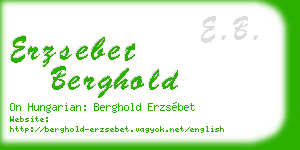erzsebet berghold business card
